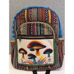 Freakmandu Collection Mushroom Hemp Backpack Friendly Unique Unisex Rustic